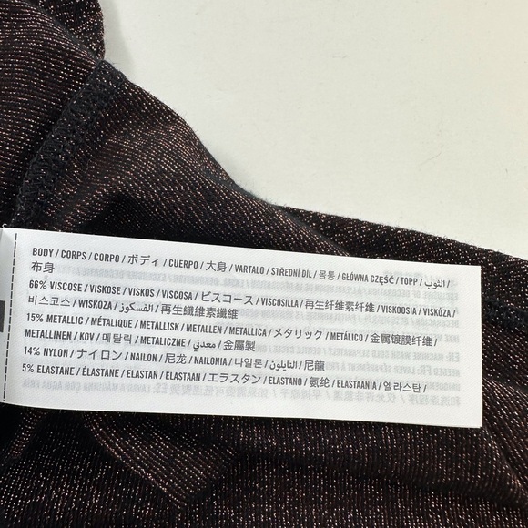 NWOT Abercrombie & Fitch Brown Sparkle Metallic Button Blouse Small - Picture 8 of 8